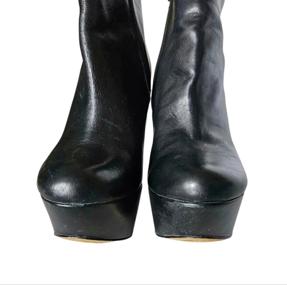Aldo Frisean 97 Black Wedge Ankle Boots Booties Platform sz.7